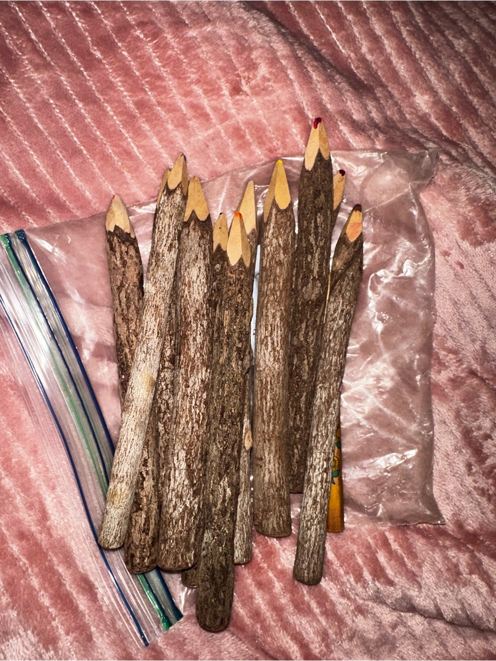 Rustic Twig Colored Pencil Set - Natural Wood